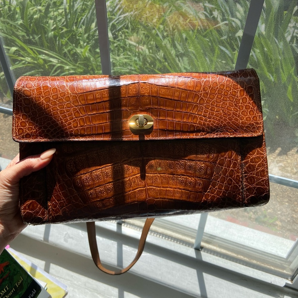 Genuine Vintage Croc/alligator leather purse